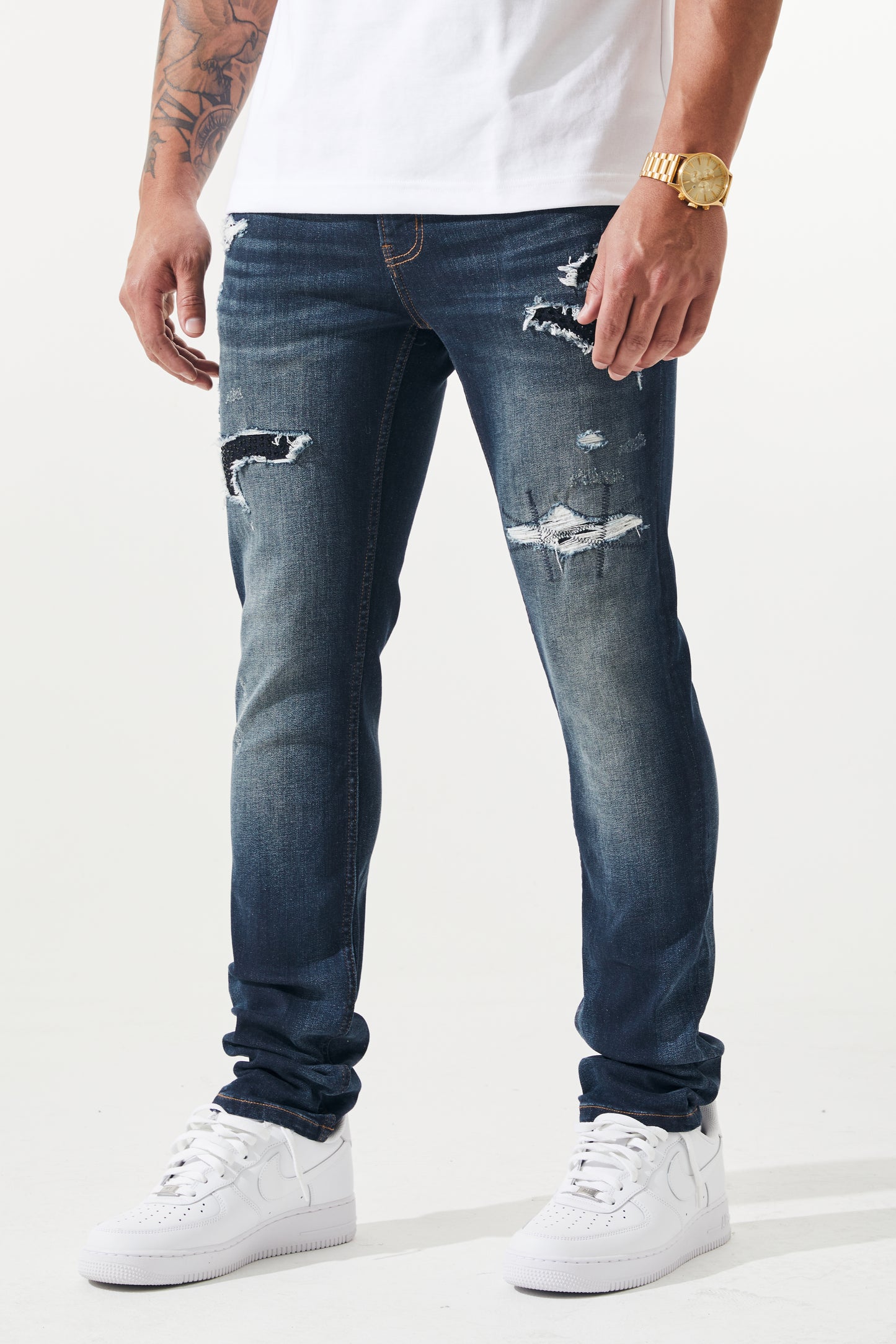 SKINNY - STUD INDIGO