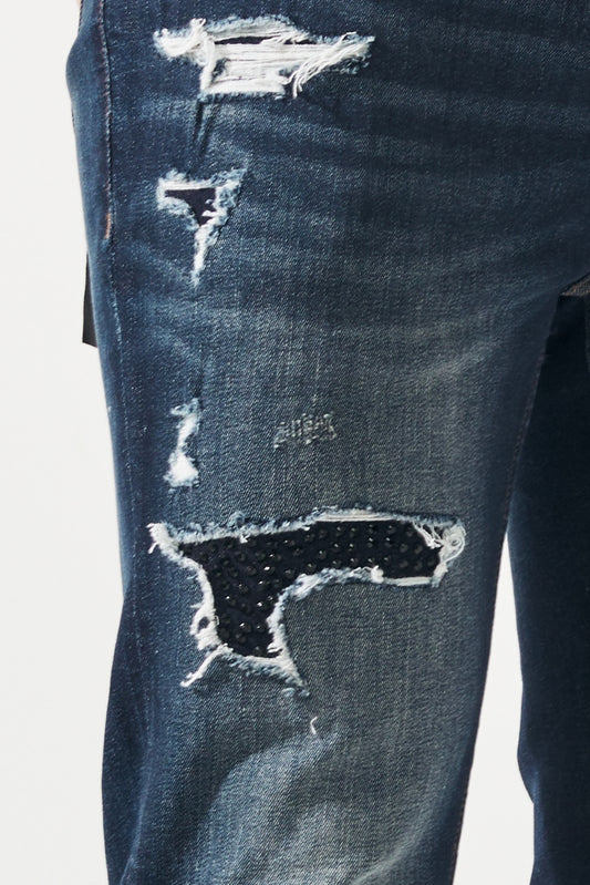 SKINNY - STUD INDIGO