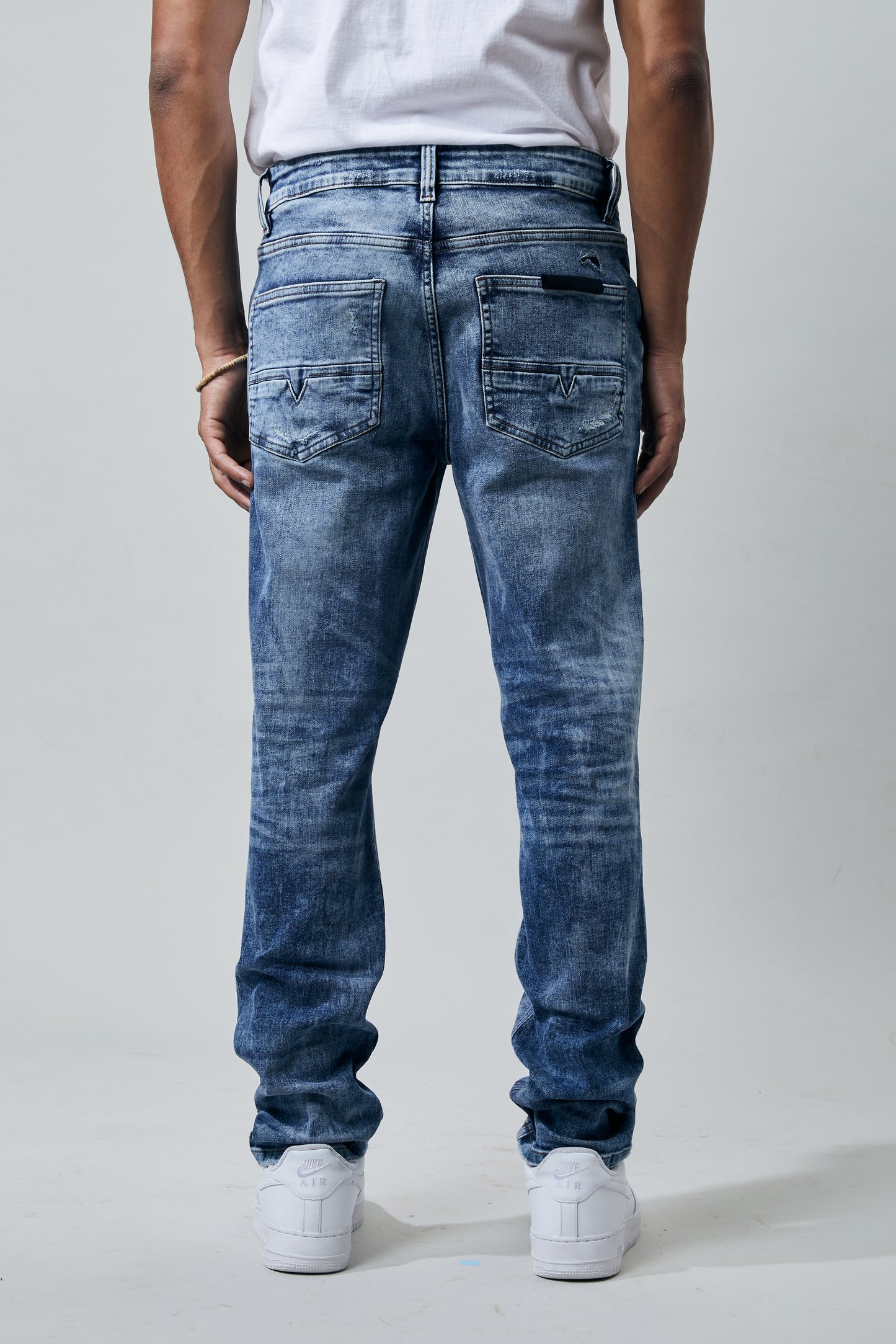 KROME Men's Skinny Fit Maverick Jeans - Tint Blue