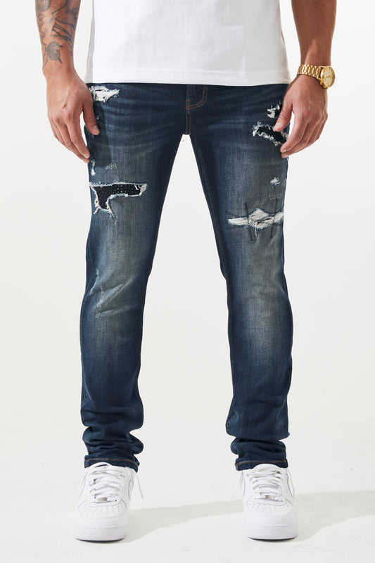 SKINNY - STUD INDIGO